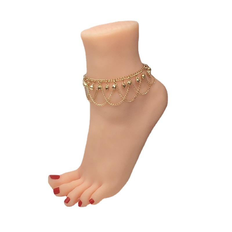 Jl001 Women'S Fashion Tassel Bell Anklet Jewelry Geometric Alloy Anklet Jewelry