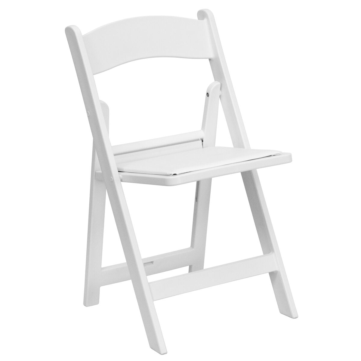 Indoor/Outdoor Lightweight Wood Folding Chair with Vinyl Padded Seat