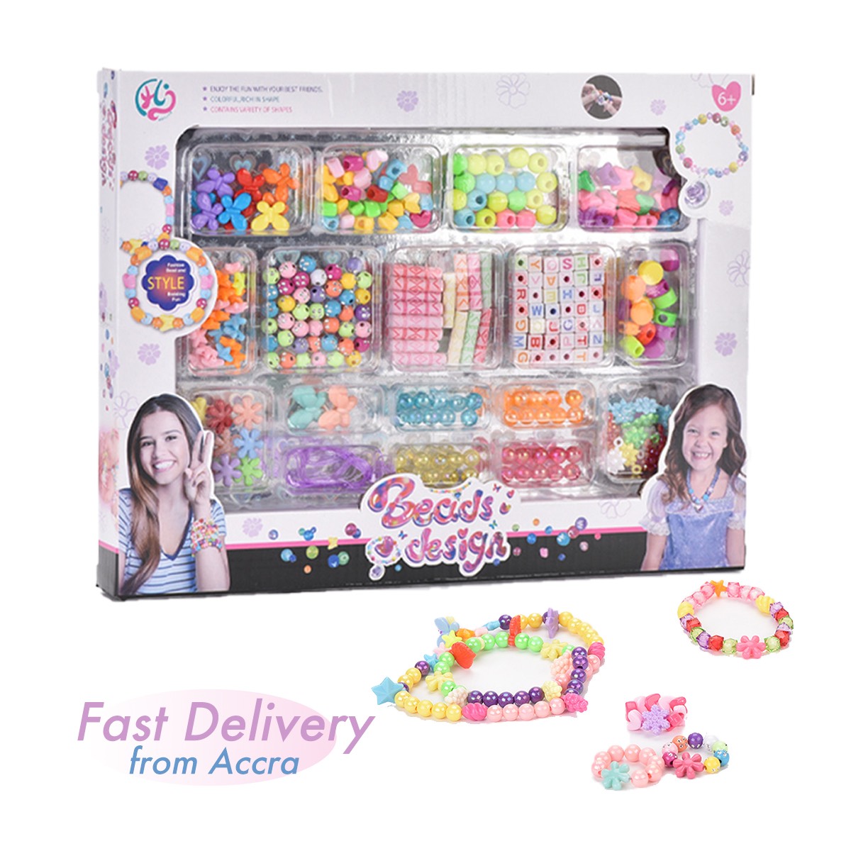 DIY Beads, Jewelry Making Kit for Girls, Various Styles Flower Letter Butterfly Beads, Handmade Bracelet Necklace Earring Accessories Creative Art Craft Kit