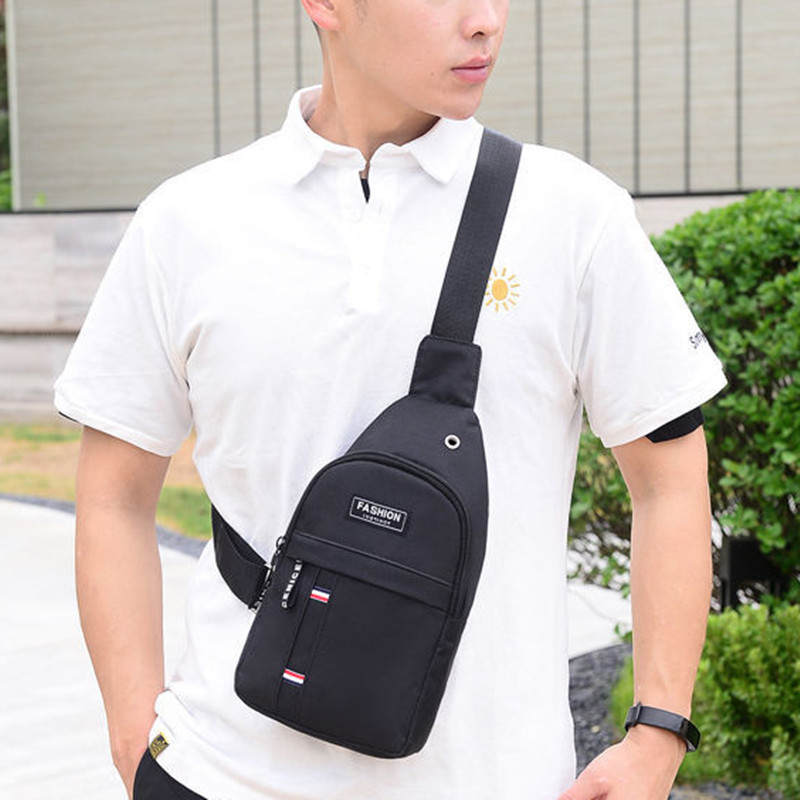 New men's chest bag canvas bag single shoulder diagonal bag chest bag fashion travel bag men's bag leisure fashion bag