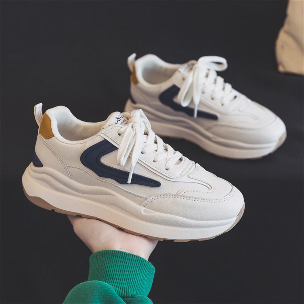 Women's shoes 2024 leather white shoes female ins trend sports shoes student casual platform Forrest Gump shoes Fd-21
