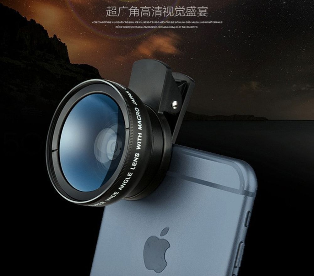 0.45x ultra wide angle+macro lens universal clip for mobile phones, high-definition wide-angle lens, DSLR external camera