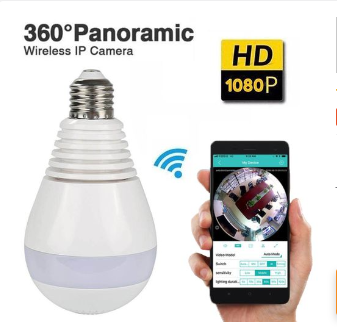 HD 1080P Smart 360 Degree Security CCTV Light Bulb - White