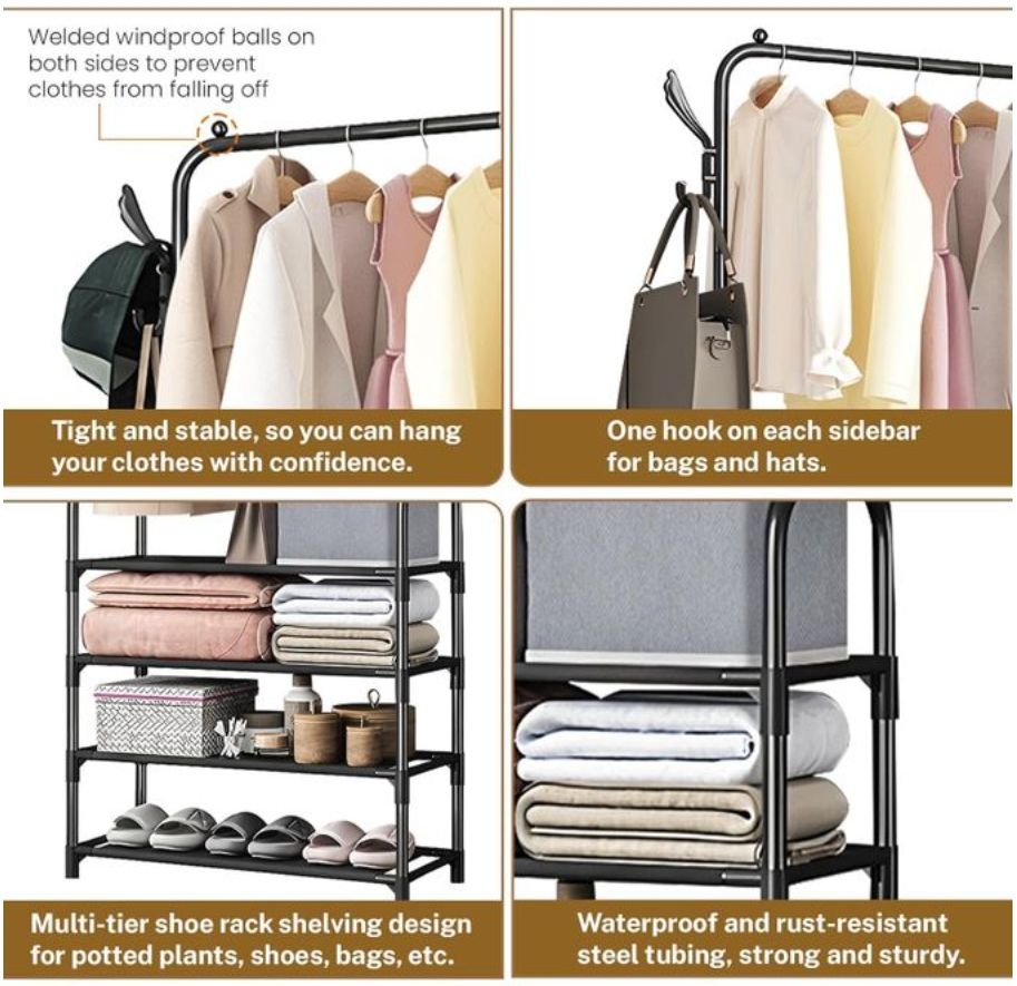 5 Tier - Multi-functional Coat Rack,5 layersStorage scenes: dormitories, apartments, houses