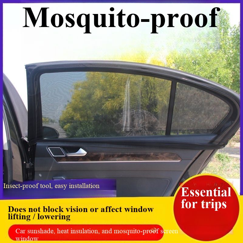 Car Anti-Mosquito Screen Window Ventilated Sun Protection Car Window Net Breathable Mesh Sunshade Anti-Peeping Mosquito Net for Vehicle
