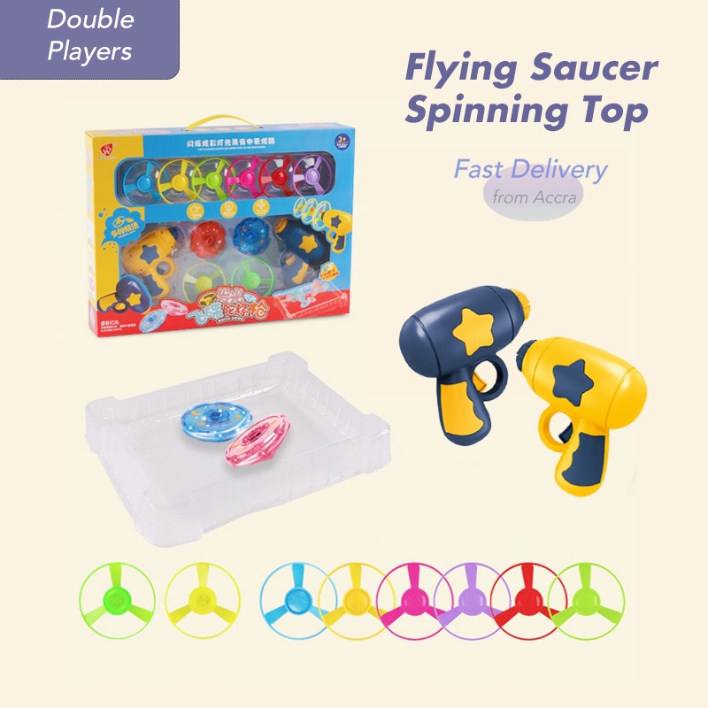 Toys for Kids, Flying Saucers, Frisbees, Spinning Tops, Deluxe Pack, UFO, Gift for Boys, Girls, with Sparkling Lights, 12 in 1, Large Package for 2 Players