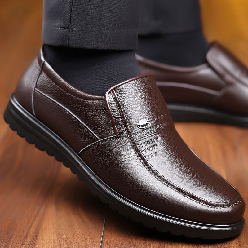 【Genuine Cow Leather】Men Classic Leather Shoes For Wedding Business Man Loafers Male Business Dress Footwears Of Black Brown