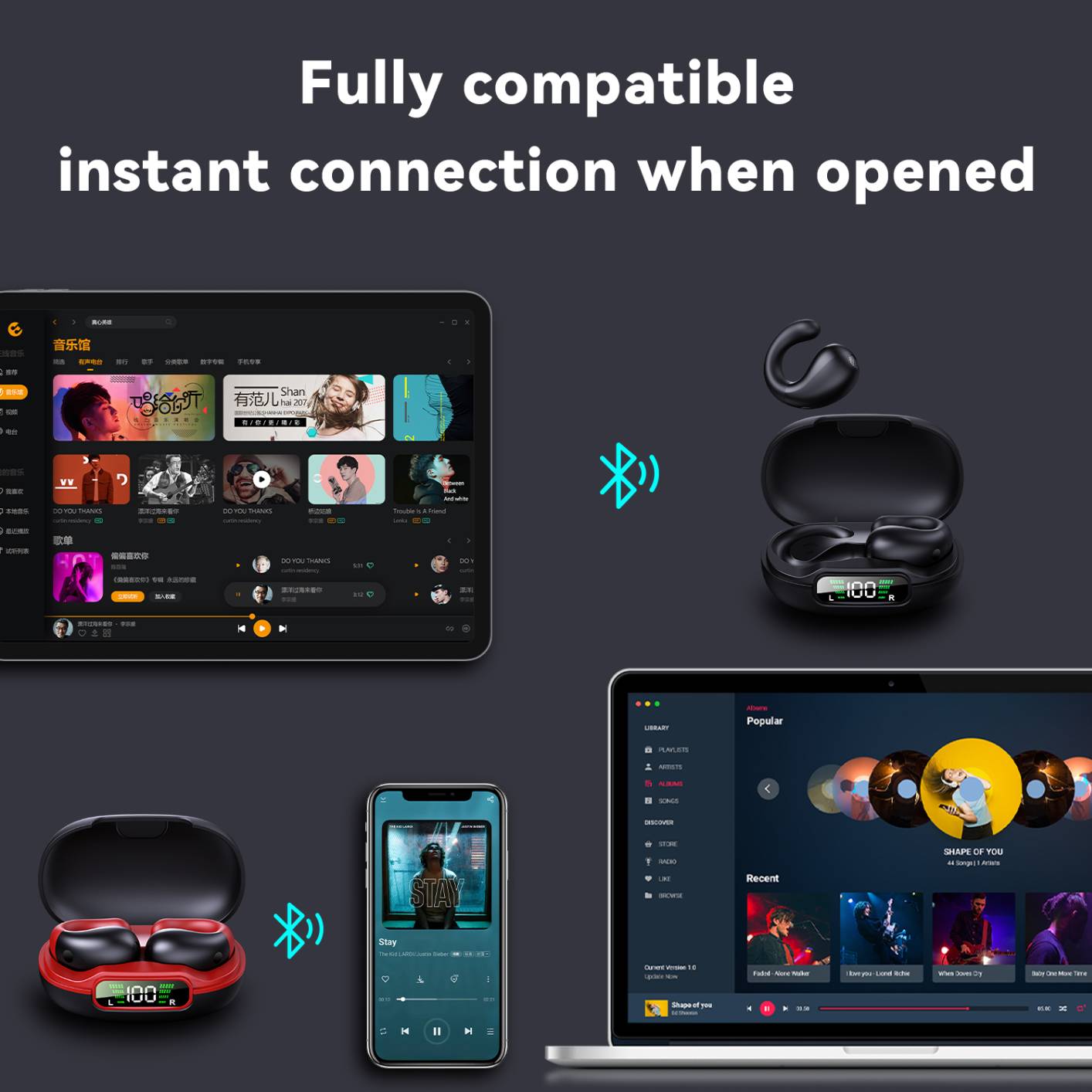 YYK-Q92 Wireless Ear Clip Bone Conduction Headphones Waterproof Bluetooth Open Ear Earbuds Cycling Earpiece Noise Canceling Headset Sports Bluetooth 5.0 Earphones Headset for Driving