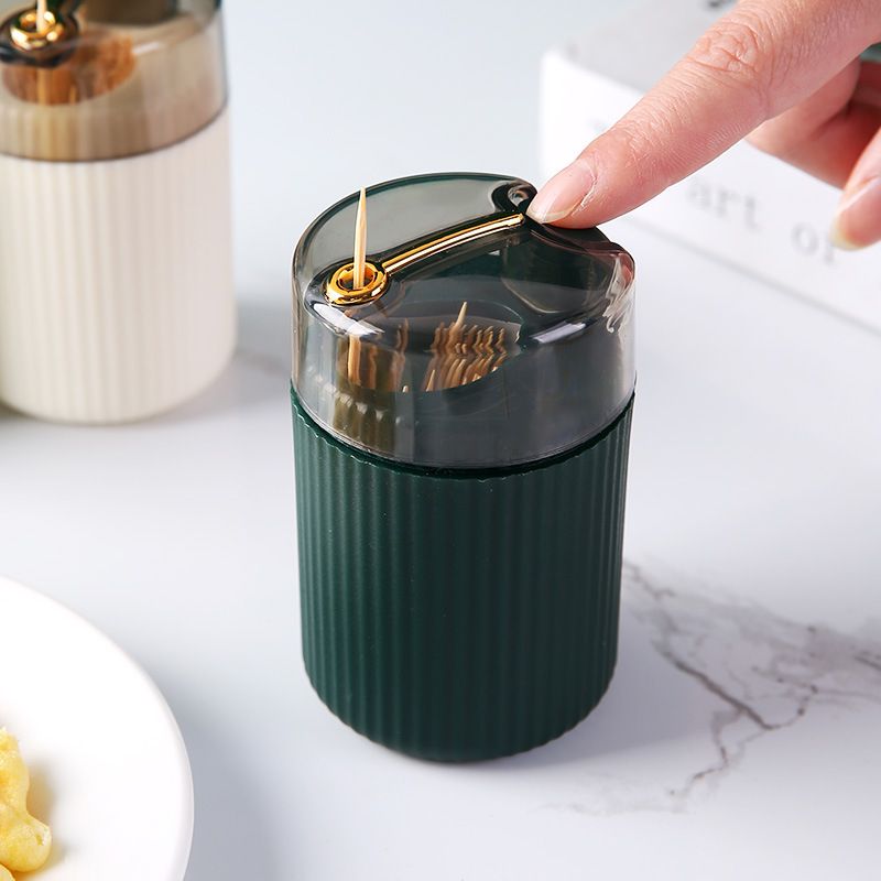 Press Automatic Pop-Up Toothpick Dispenser, Creative Minimalist Toothpick Storage Box, Luxury Elegant Toothpick Container for Home Kitchen Table Decor
