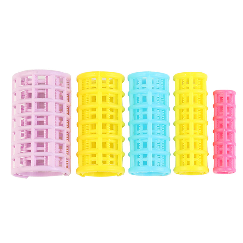 30 Pieces Plastic Hair Rollers Curlers Snap on Rollers Self Grip Rollers Hairdressing Curlers No Heat Hair Curlers for DIY Hairdressing Hair Salon Hair Barber, 5 Sizes