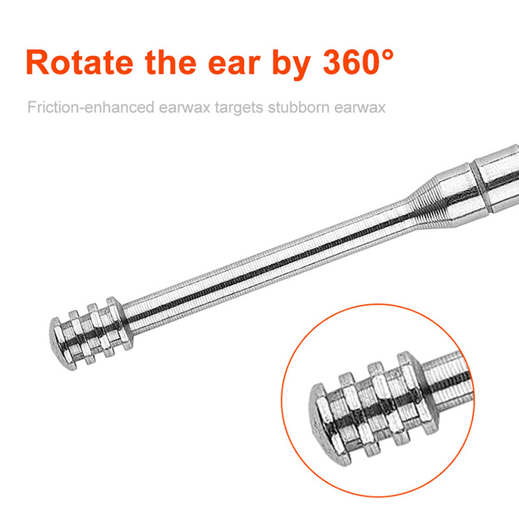 7Pcs/set Ear Wax Pickers Stainless Steel Earpick Wax Remover Curette Ear Pick Cleaner Ear Cleaner Spoon Care Ear Clean Tool 