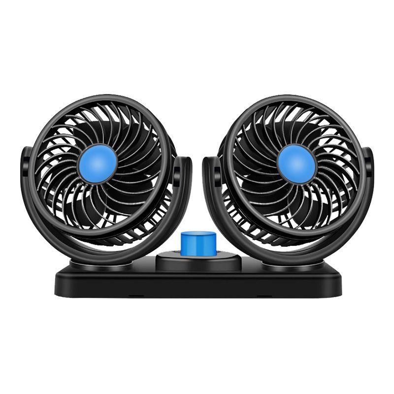 Car Fan, 12V-24V Cooling Fans for Backseat for Kids, Headrest 360 Degree Rotatable Dual Head Back Seat Stepless Speed Vehicles Rear Seat Air Fan for Sedan SUV RV