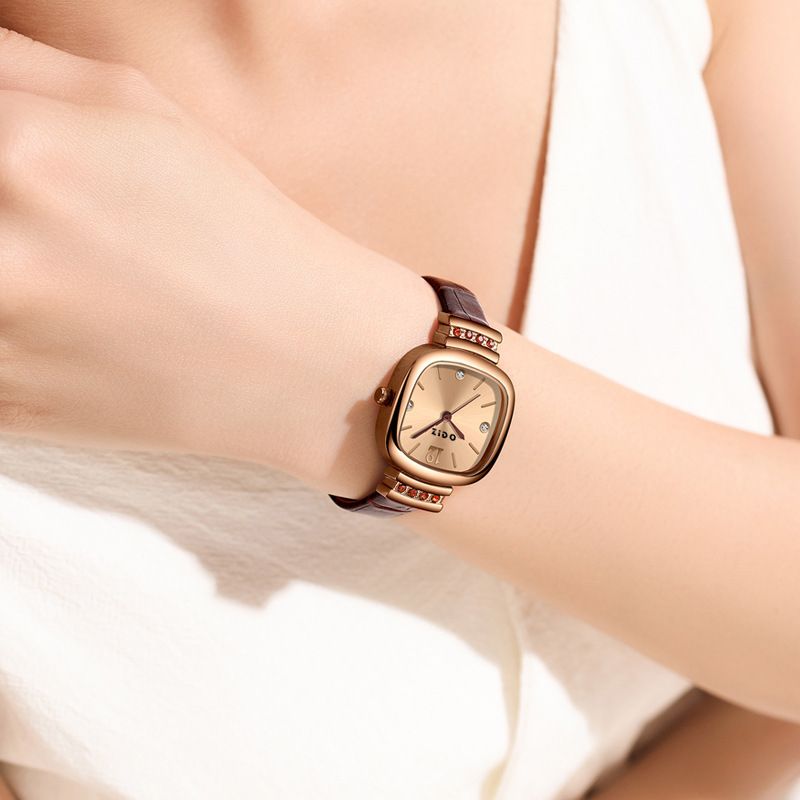 Women's Fashion Waterproof Square Watch Zircon Quartz Watch