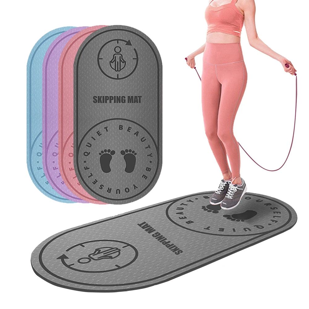 Anti-noise Jump Rope Mat Exercise Shock Absorption Yoga Mat High Density Board Outdoor Gym Sports TPE Skipping Mat for Fitness