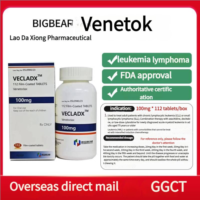 Leukemia, lymphoma, FDA approved, authoritative certification, Laos Big Bear Venetoclax VECLADX100mg112 tablets