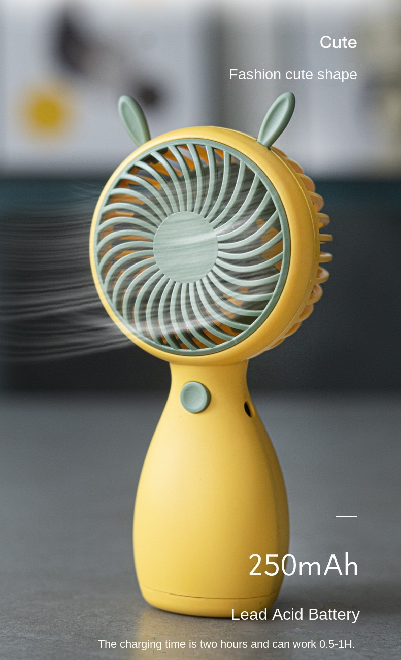 ubs handheld small fan, mini rechargeable model, strong wind, carry cartoon small fan 