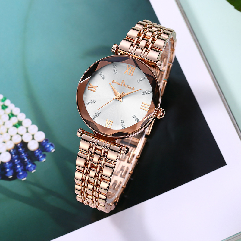 Fashion Ladies Watch Rose Gold Quartz Watch Stainless Steel Watch Women