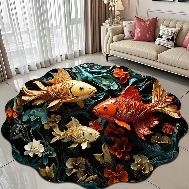 Chinese style, irregular carpet, living room sofa and coffee table blanket, household use, wear-resistant, anti slip, crystal velvet, easy to clean CRRSHOP 60*60cm,80*80cm,100*100cm ,carpet,floor mat