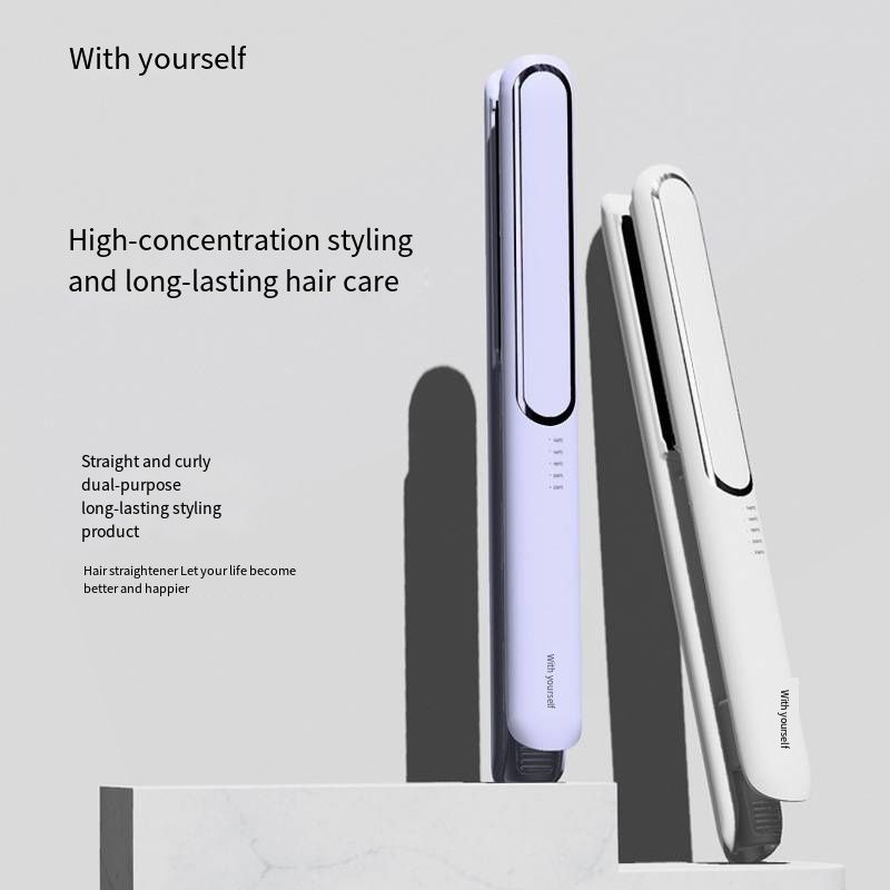 2-in-1 Mini Hair Straightener and Curler, Negative Ion Technology, Ceramic Plate, Fast Heating, Portable Small Flat Iron for Home Use, Suitable for All Hair Types, Safe & Easy to Operate