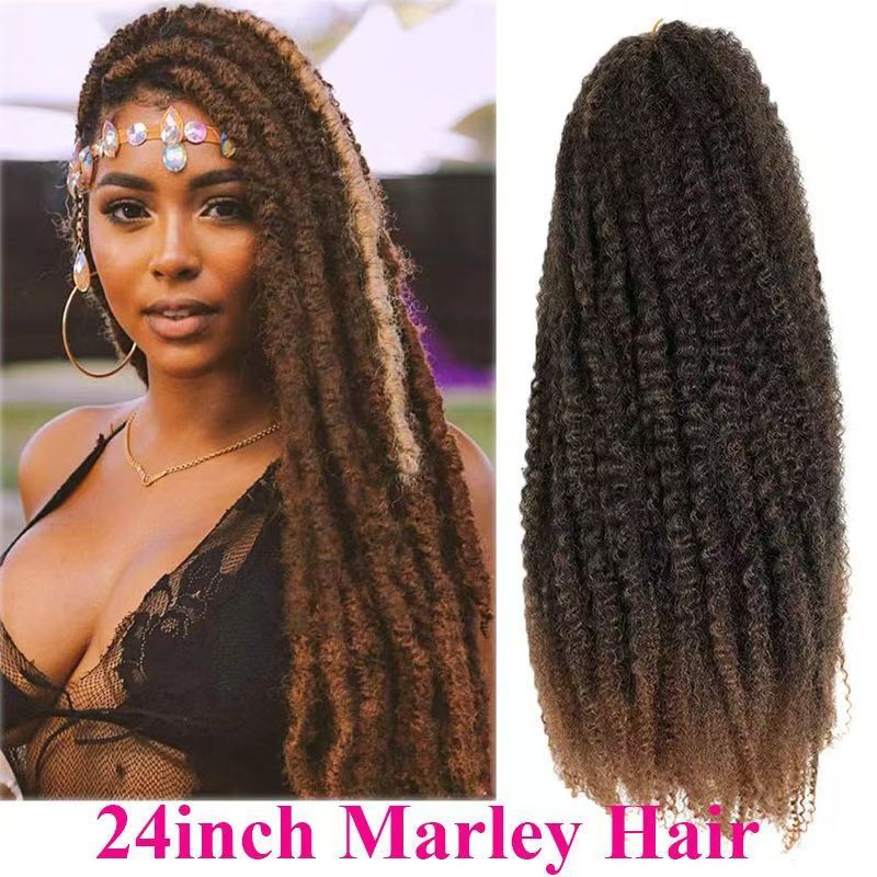 Wig 24Marley Twist Braiding Hair Afro Kinky Synthetic Extensions