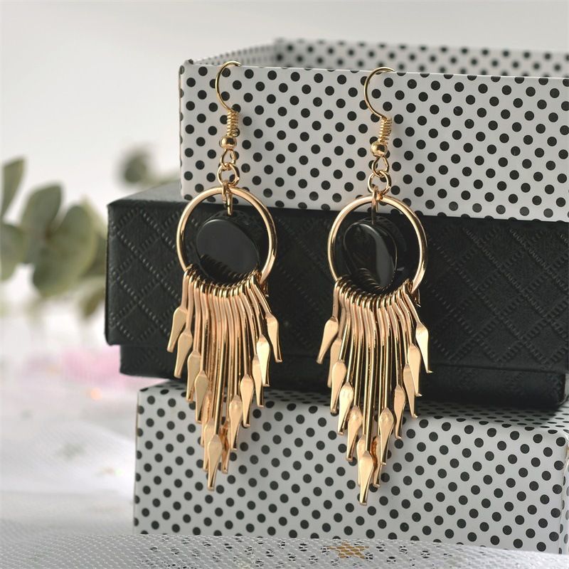 Hook style simple fashion earrings retro hipster exaggerated triangle tassel ear ring
