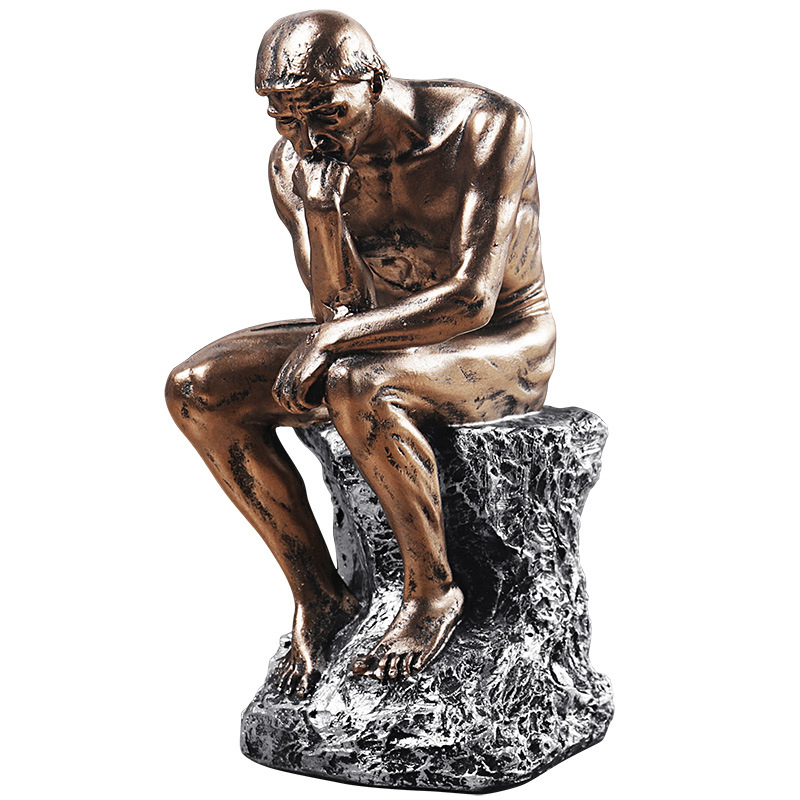 BS11045001Z Magicsculp The Thinker Statue in Premium Cold Cast Bronze 
