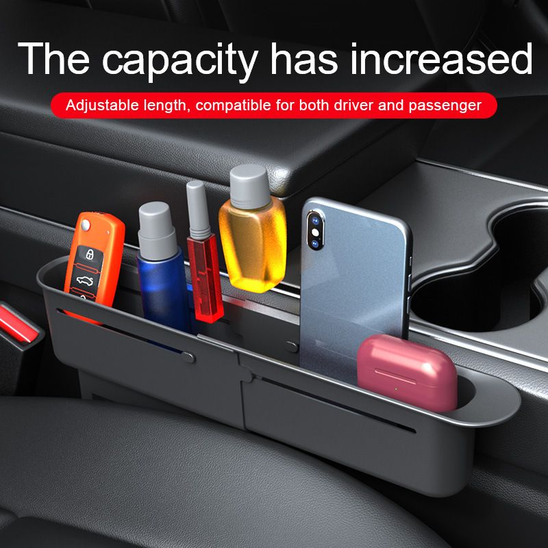 Multifunctional Retractable Car Seat Gap Storage Box Universal Vehicle Crevice Organizer Auto Interior Storage Accessories