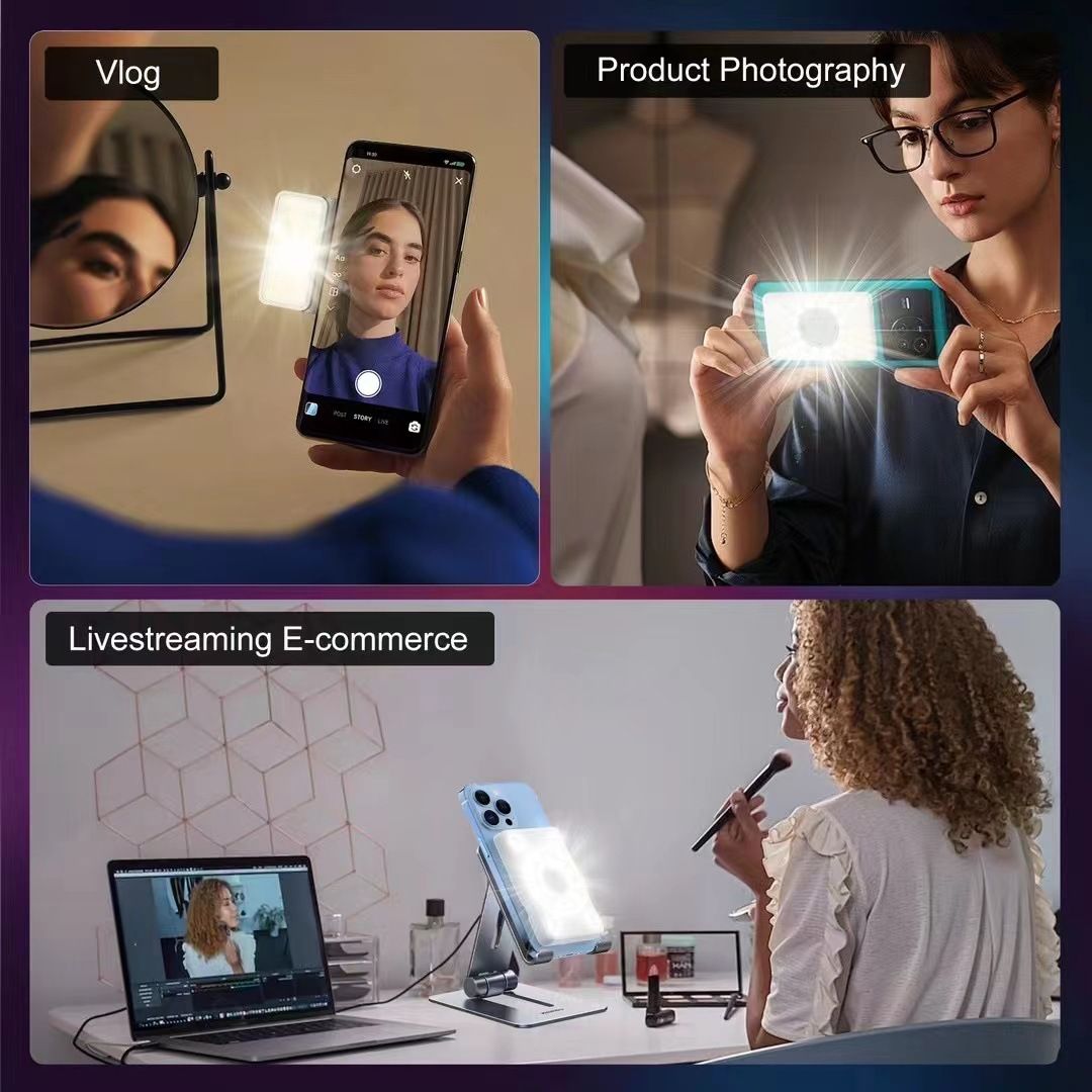 Mobile phone, computer, tablet, video conference, fill light, live stream, selfie, photo clip, dual color warm light