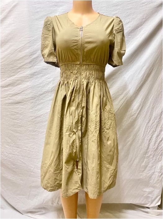 Women Casual Round Neckline Short Sleeves Dress