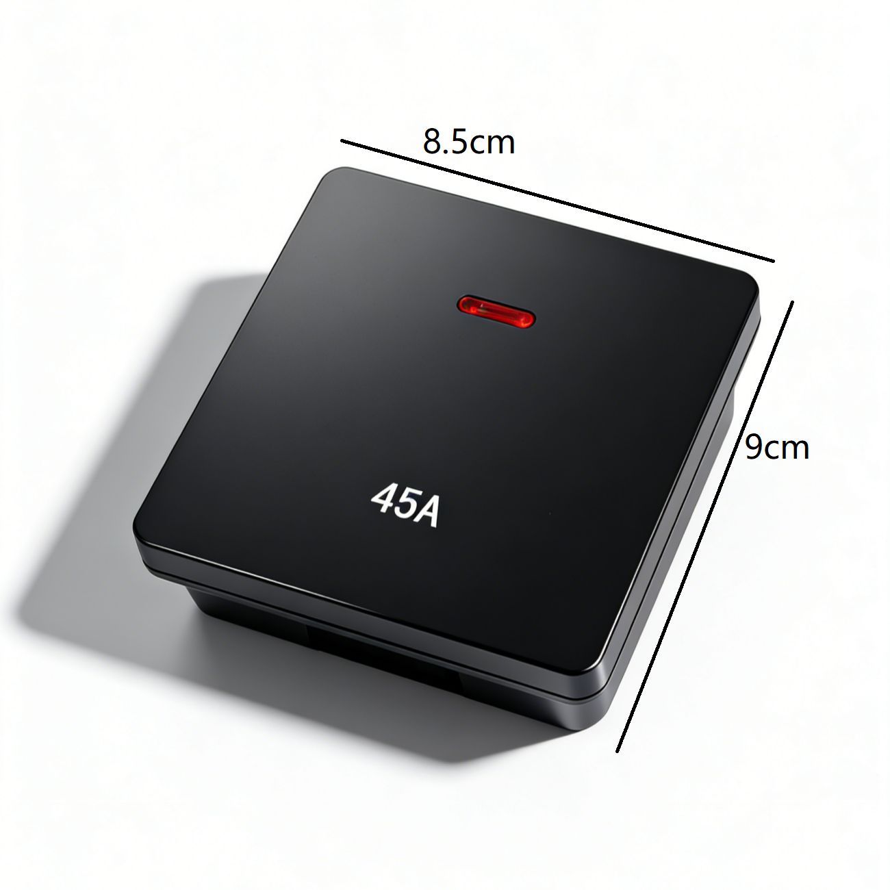 45A High Power Wall Switch, Black Surface Mount Panel with Indicator Light, Special Switch for Home Air Conditioner/Water Heater/High Power Appliances