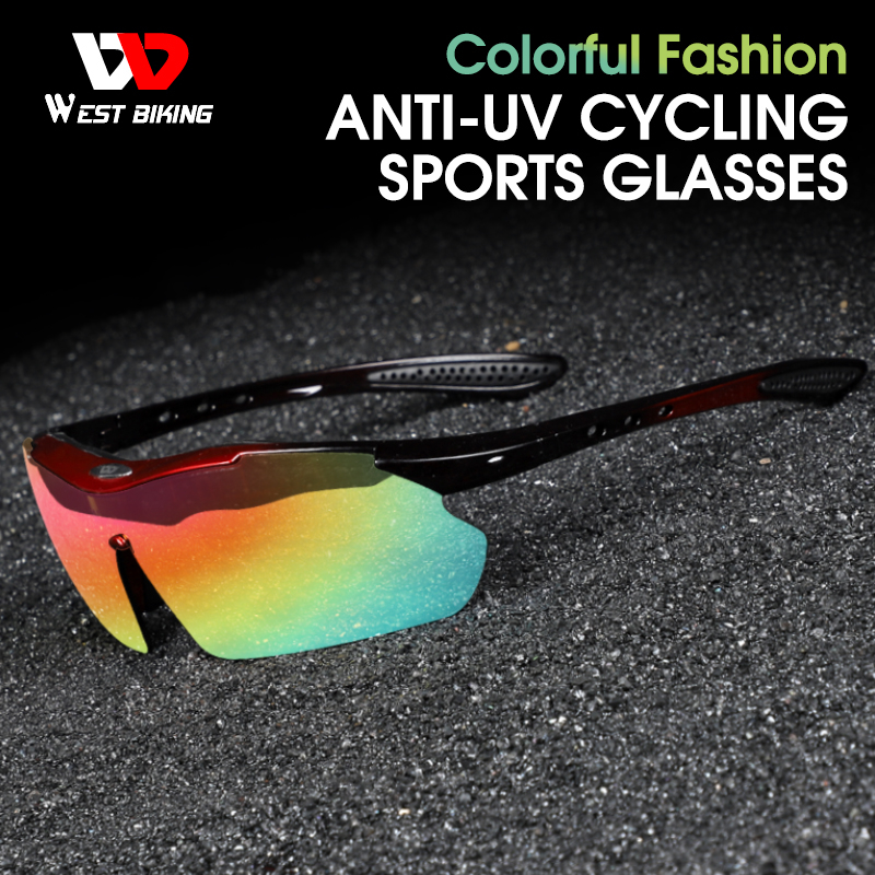 YP0703128 WEST BIKING Men Cool Sunglasses UV400 Cycling Glasses MTB Road Bike Colorful Outdoor Sport Ultra Light Eyewear For Fishing