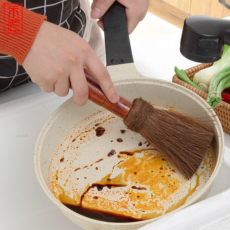 1668 Non Stick Oil Wooden Handle Brush Cleaning Brush Soft Bristles Dusting Brush for Kitchen Cookers, Stovetop