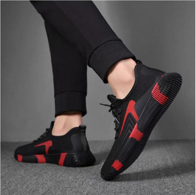 Shoes woven mesh Men sneakers breathable and comfortable men's shoes lace up casual shoes Close Size