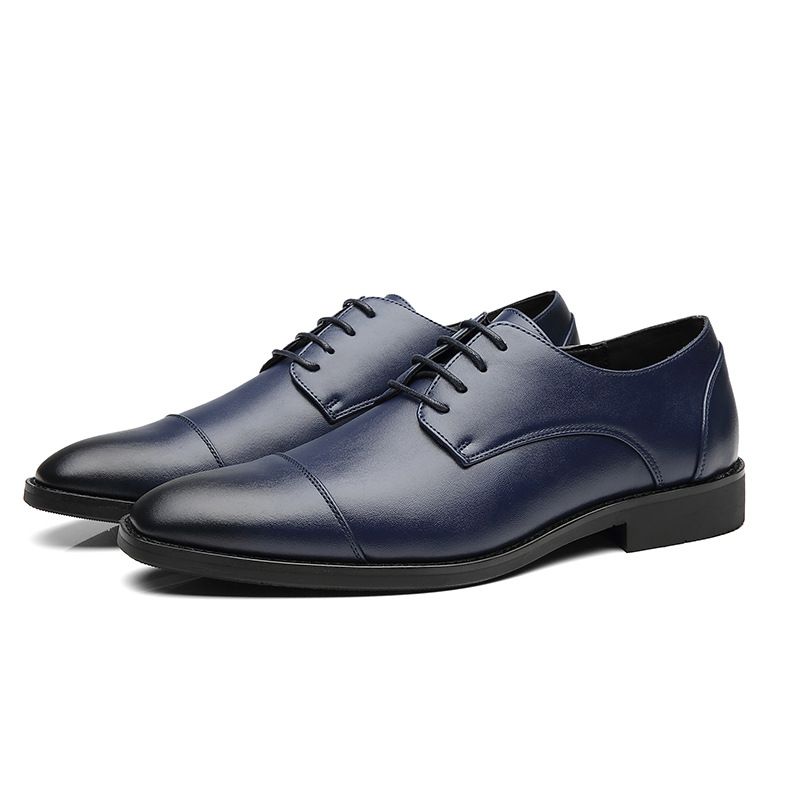 Spring new pointed-toe lace-up business formal leather shoes for men, British Brock cross-border men's shoes, wedding shoes