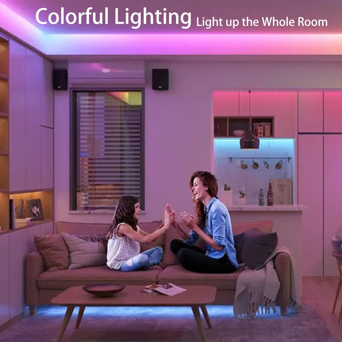 LED light strip 5050 DC12V 24-button RGB control color conversion Suitable for parties, parties, home layout, venue layout 33ft 1 setChristmas lights, 