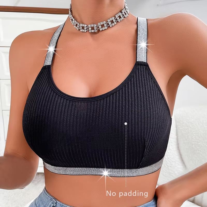 A0242 Sexy Ribbed Sportswear Fitness Women Underwear Yoga Tanks Top Backless Lingerie Lady Bras Comfortable Push Up Chic Bralette