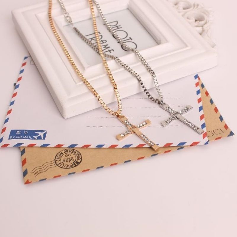 Cross necklace, men's  women's pendant necklace, unisex jewelry free shipping 