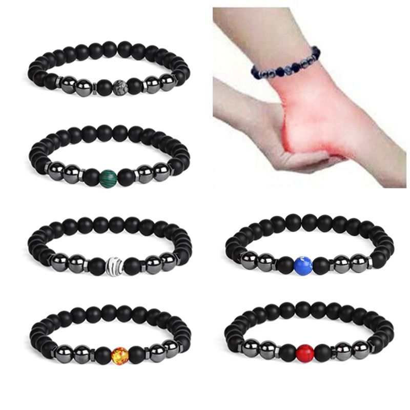 AK22Y0042 Summer Beach Fashion Classic Colorful Stone Frosted Magnet Stone Beaded Anklets Feet Chains Jewelry