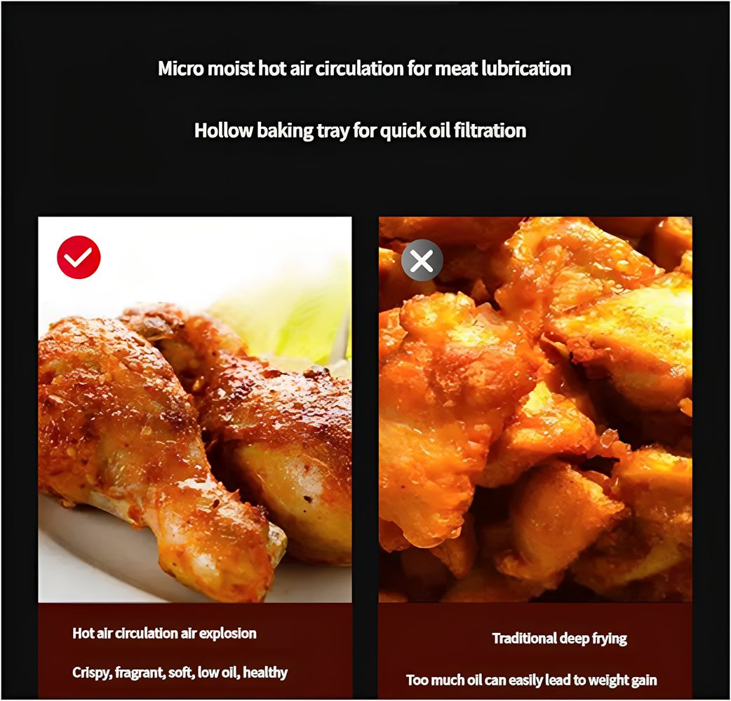 6.5L air fryer French fries chicken wings large capacity baking electric fryer smokeless fryer