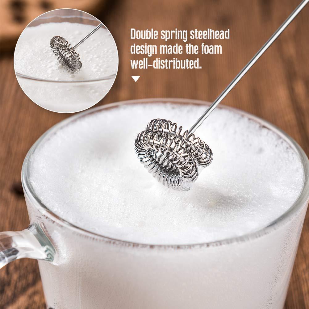 Portable Travel Electric Milk Frother Foamer, Drink Mixer, Eggs Beater Mini Handle Stirrer for Bulletproof Coffee, Matcha, Hot Chocolate, Mini Battery Operated Milk Whisk Frother