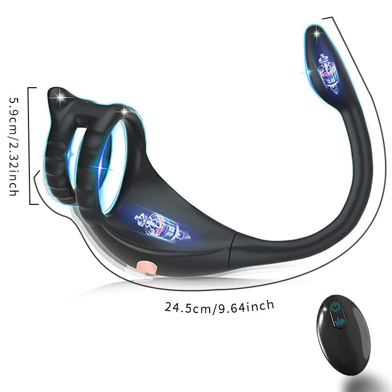Wannilen Vibrating Ring Taint Stimulator with Mini Bullet, Remote Control Anal Butt Plug Prostate Massager Ring Male Vibrators for Men Pleasure Sex