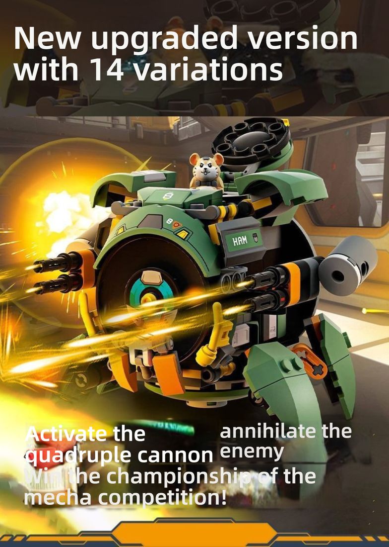  Wrecking Ball Overwatch LEGO Style Building Kit with Dust Cover & LED Lights