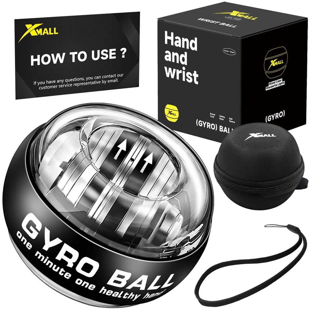 Wrist Power Gyro Ball, Hand Forearm Strengthener, Wrist Trainer, Auto-Start Colorful Lighting