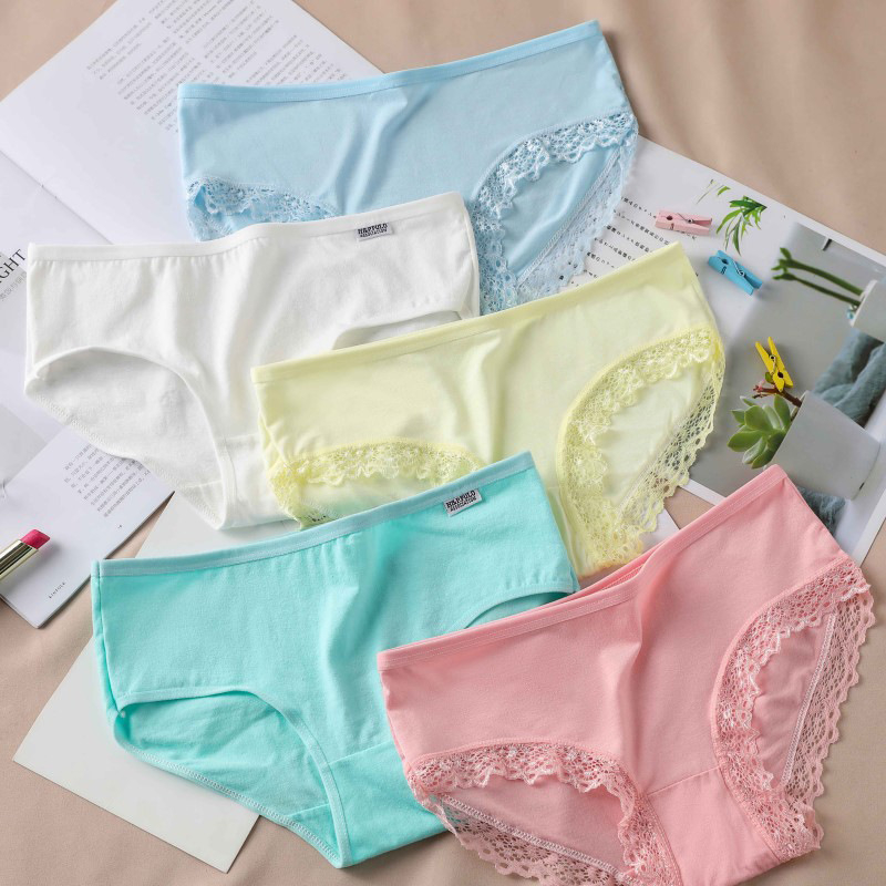 1/11Pcs/set Ladies Underwear Knickers Women's low waist lace Lingerie Solid Color Briefs Panties for 50-63kg