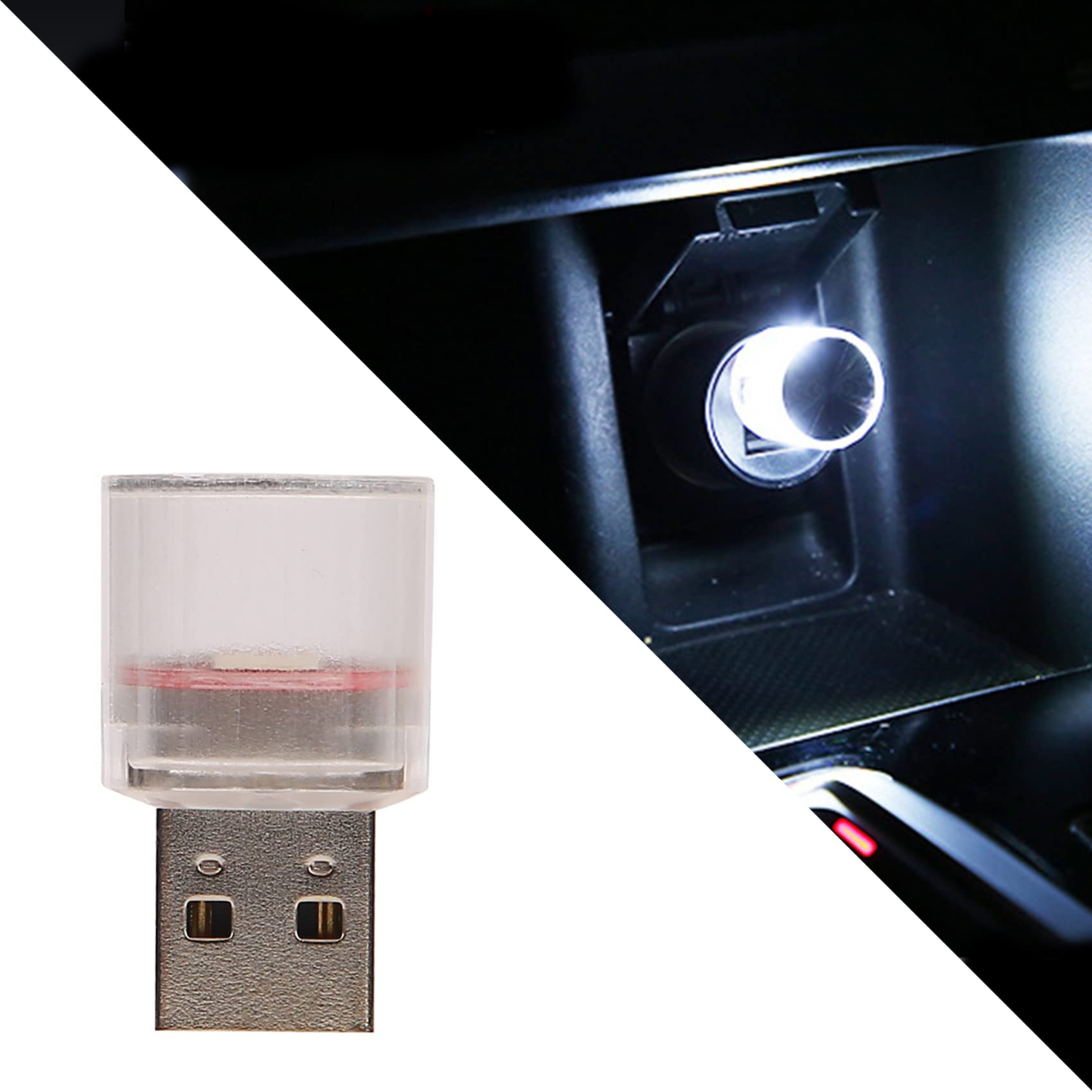 USB LED Car Interior Atmosphere Lamp, Universal Mini USB Led Lights for Car Decoration, Plug in LED Night Light Mini USB LED Light Fit for Cars, Bedrooms