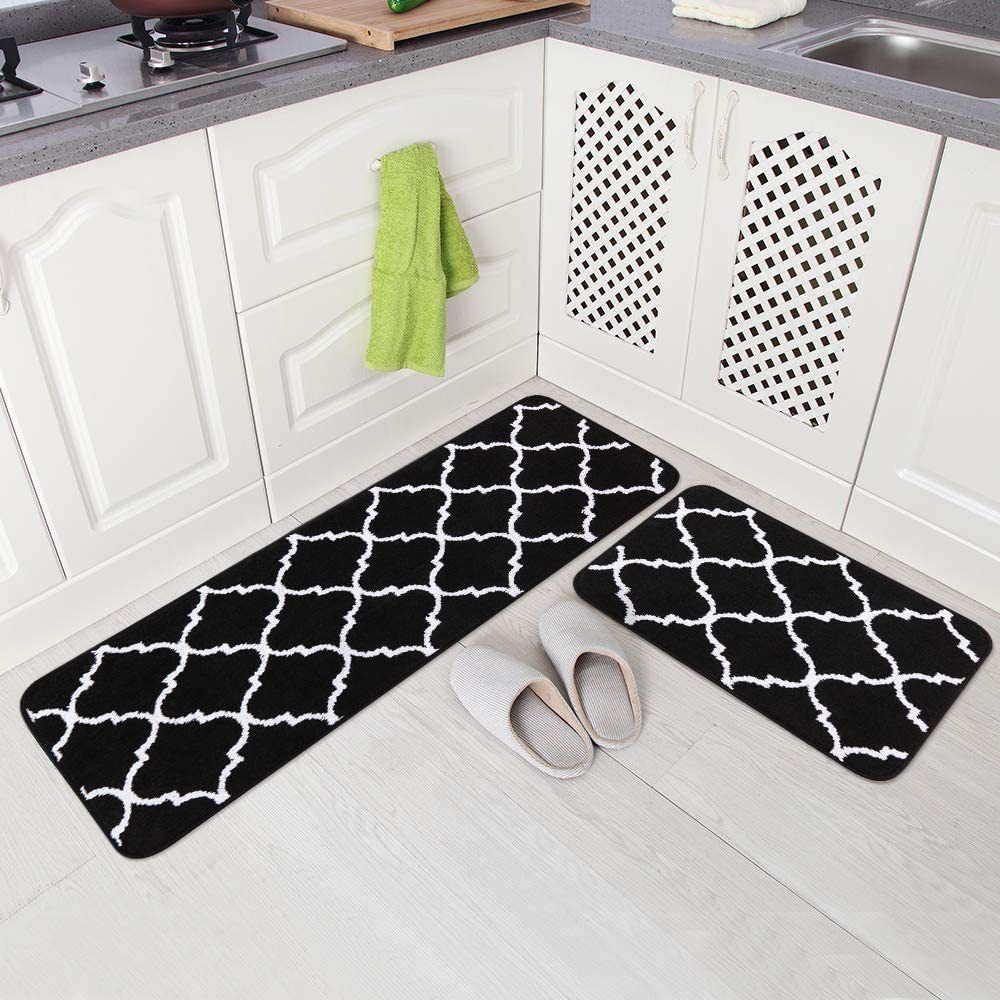 Thick Soft Microfiber Toilet Floor Anti-Slip 2 pieces Kitchen Mat