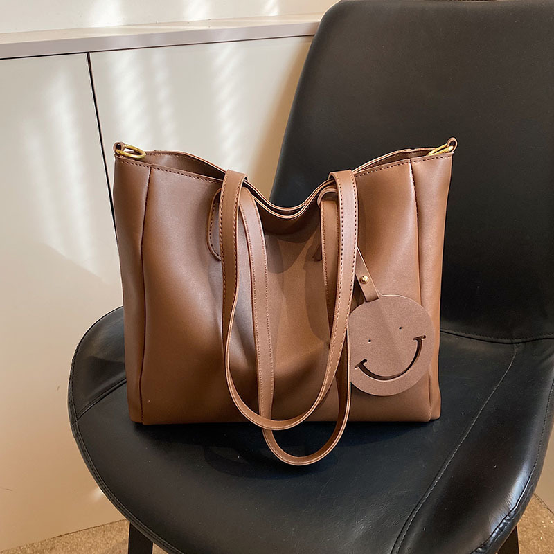 DN&7008 Women's Commute Work Large Capacity Tote Bag PU Leather Color Contrast Student Zipper Shoulder Handbag