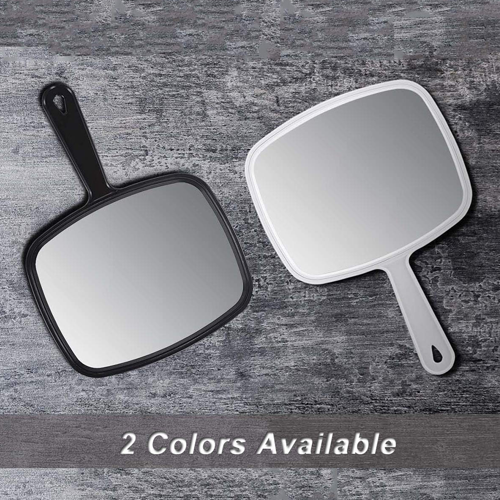 jm-002 Hand Mirror Salon Barber Hairdressing Handheld Mirror with Handle Square
