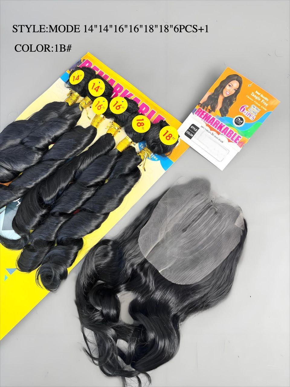 6pcs+1 Remarkable Hair Extention Romance Curl Loose Wave Bundles[JC 16'',18'',20'']
