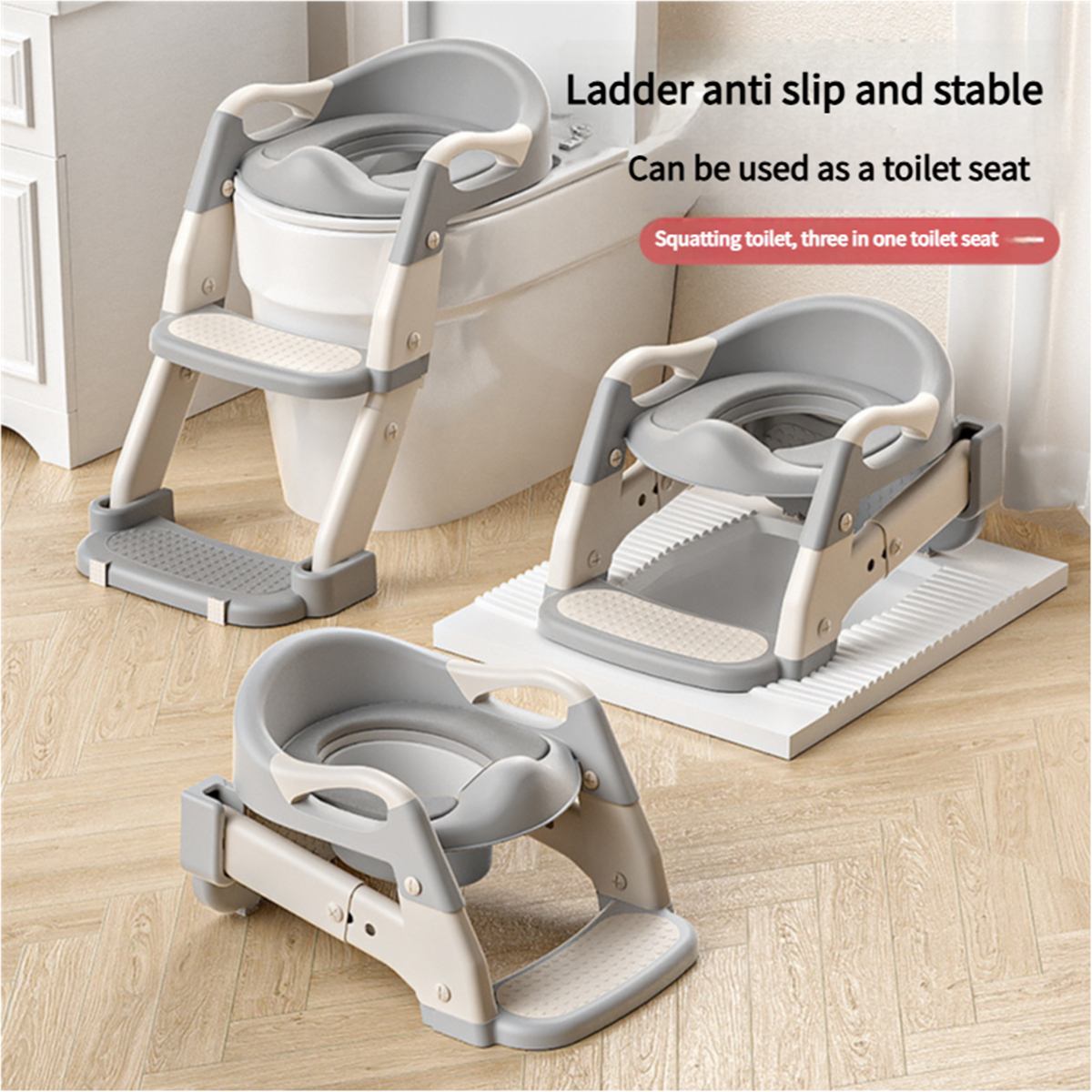 Children's toilet seat household portable auxiliary ladder children's toilet seat baby toilet seat ring foldable